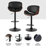 Artiss 4x Bar Stools Gas Lift Leather Padded Black