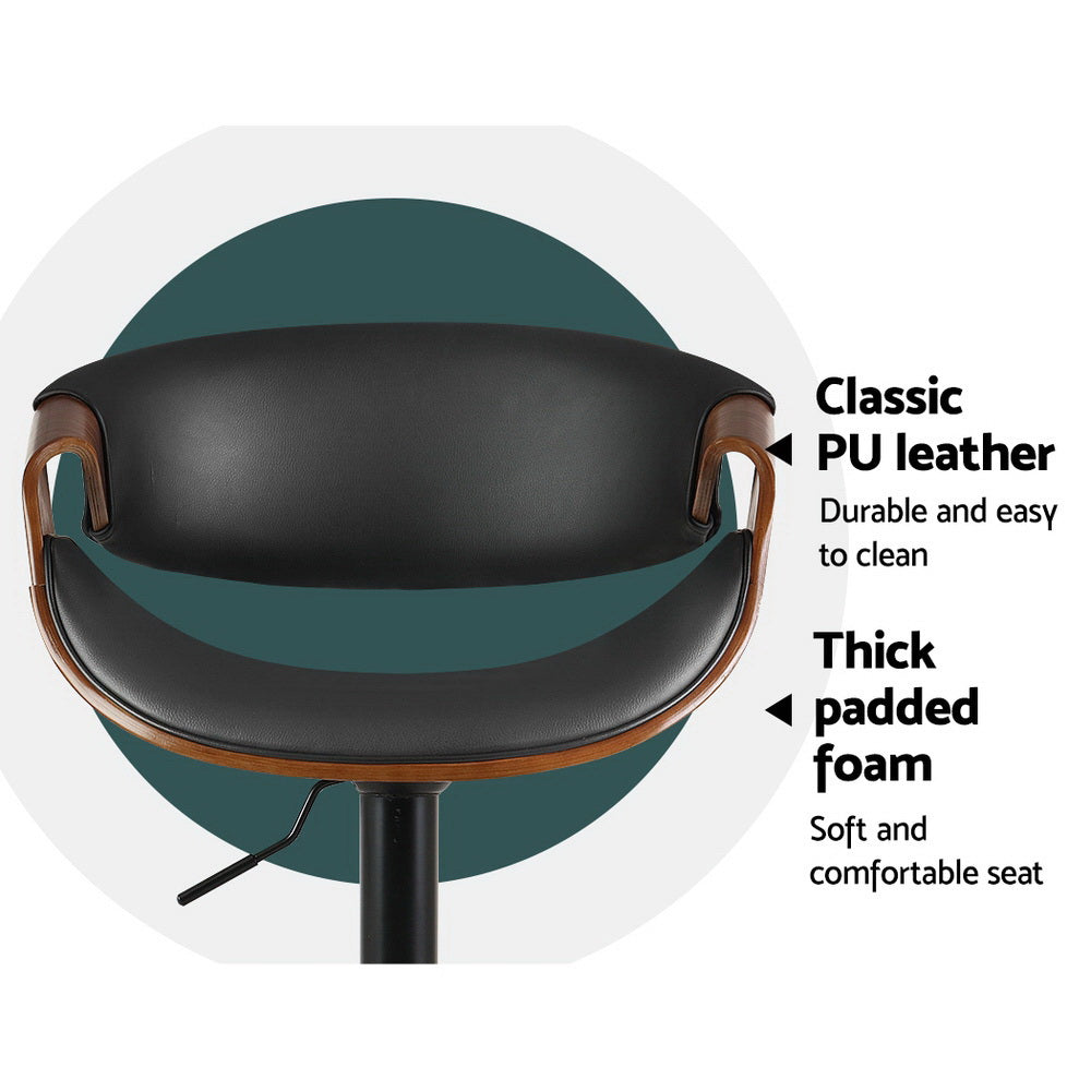 Table & Bar Stools: Artiss Bar Stools Gas Lift Leather w/Armrest