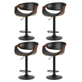 Massage Chairs: Artiss 4x Bar Stools Gas Lift Leather w/Armrest