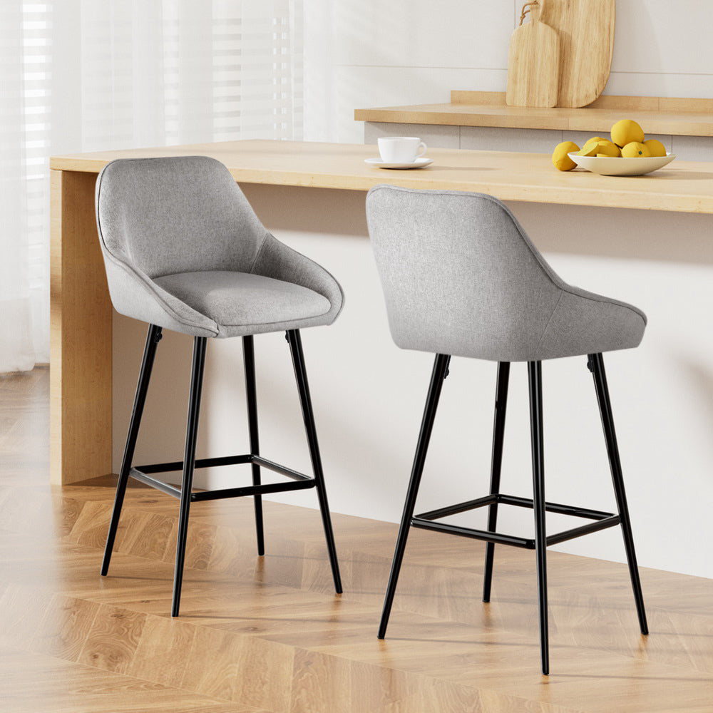 Table & Bar Stools: Artiss 2x Bar Stools Upholstered Stool Counter Seat Kitchen Dining Chairs