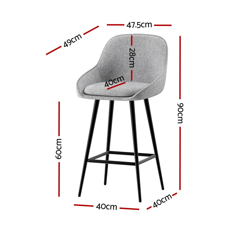 Table & Bar Stools: Artiss 2x Bar Stools Upholstered Stool Counter Seat Kitchen Dining Chairs