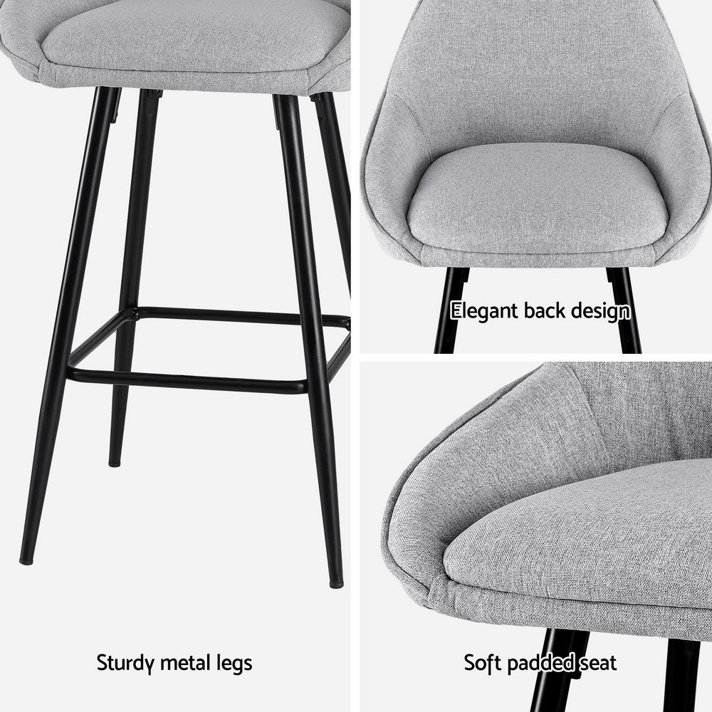 Table & Bar Stools: Artiss 2x Bar Stools Upholstered Stool Counter Seat Kitchen Dining Chairs