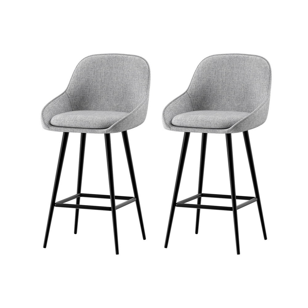 Table & Bar Stools: Artiss 2x Bar Stools Upholstered Stool Counter Seat Kitchen Dining Chairs