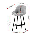 Massage Chairs: Artiss 4x Bar Stools Upholstered Stool Counter Seat Kitchen Dining Chairs