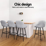 Massage Chairs: Artiss 4x Bar Stools Upholstered Stool Counter Seat Kitchen Dining Chairs
