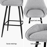 Massage Chairs: Artiss 4x Bar Stools Upholstered Stool Counter Seat Kitchen Dining Chairs