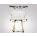 Table & Bar Stools: Artiss Bar Stools Kitchen Leather Barstools Swivel Counter Chairs x2