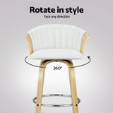 Arm Chairs & Recliners: Artiss 4x Bar Stools Swivel Leather Chairs Wooden