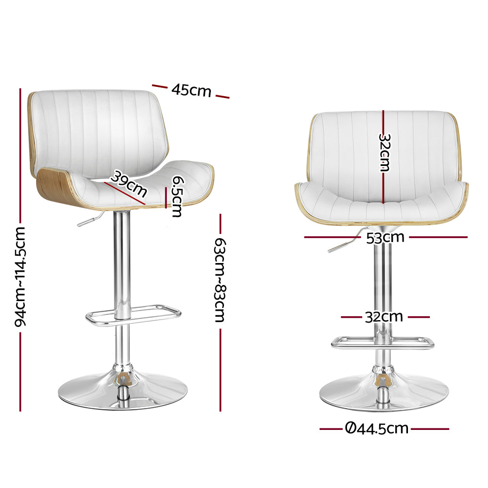Table & Bar Stools: Artiss Bar Stools Swivel Leather Chairs Wooden