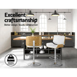 Table & Bar Stools: Artiss Bar Stools Swivel Leather Chairs Wooden