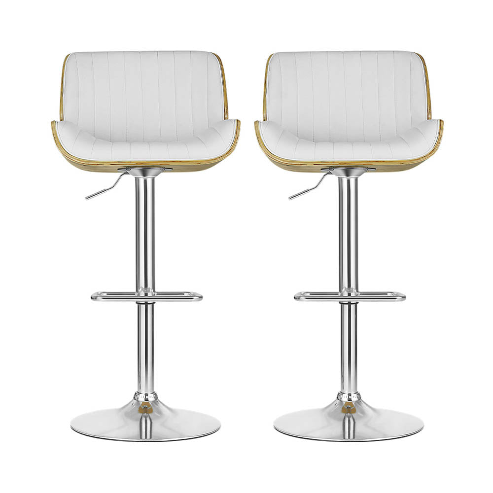 Table & Bar Stools: Artiss 2x Bar Stools Adjustable Leather Chairs