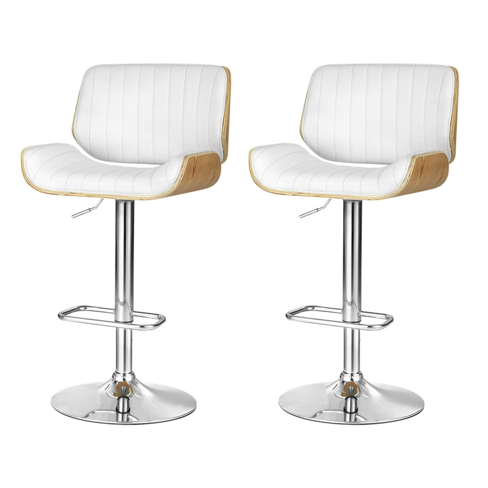 Table & Bar Stools: Artiss 2x Bar Stools Adjustable Leather Chairs