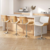 Arm Chairs & Recliners: Artiss 4x Bar Stools Adjustable Leather Chairs