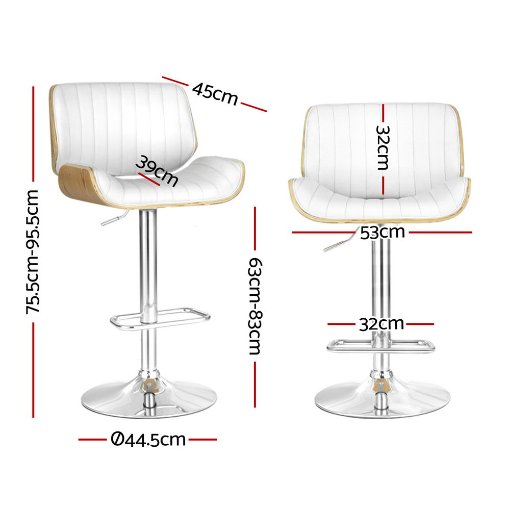 Arm Chairs & Recliners: Artiss 4x Bar Stools Adjustable Leather Chairs