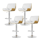 Arm Chairs & Recliners: Artiss 4x Bar Stools Adjustable Leather Chairs