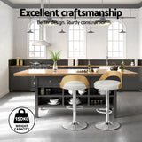 Arm Chairs & Recliners: Artiss 4x Bar Stools Adjustable Leather Padded White