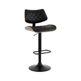 Table & Bar Stools: Artiss Bar Stools Kitchen Dining Chairs Gas Lift Stool Wooden Leather Black
