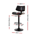 Table & Bar Stools: Artiss Bar Stools Kitchen Dining Chairs Gas Lift Stool Wooden Leather Black