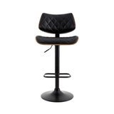 Table & Bar Stools: Artiss Bar Stools Kitchen Dining Chairs Gas Lift Stool Wooden Leather Black