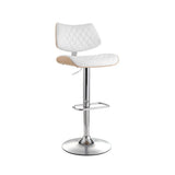 Table & Bar Stools: Artiss Bar Stools Kitchen Dining Chairs Gas Lift Stool Wooden Leather White