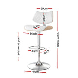 Table & Bar Stools: Artiss Bar Stools Kitchen Dining Chairs Gas Lift Stool Wooden Leather White