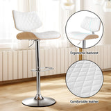 Table & Bar Stools: Artiss Bar Stools Kitchen Dining Chairs Gas Lift Stool Wooden Leather White