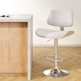 Table & Bar Stools: Artiss Bar Stools Kitchen Dining Chairs Gas Lift Stool Wooden Leather White