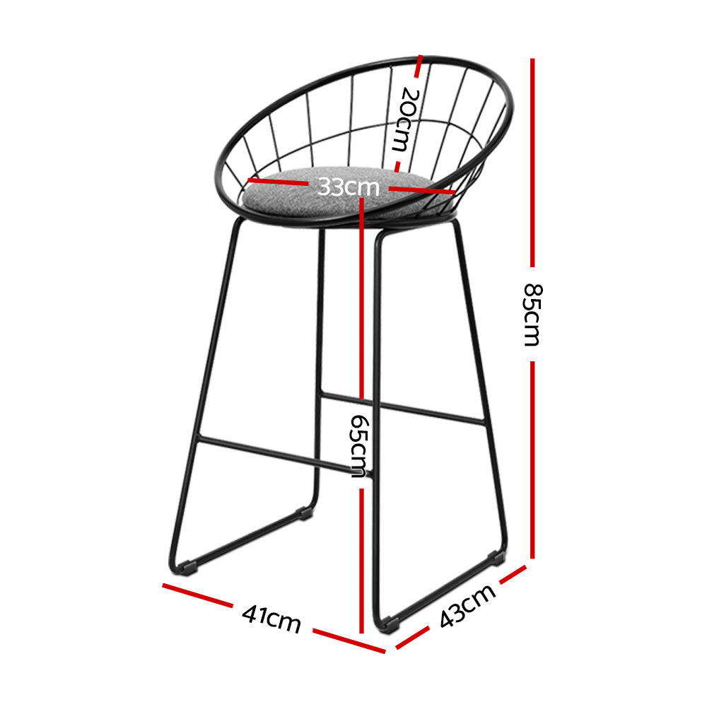 Table & Bar Stools: Artiss 2x Bar Stools Padded Seat Metal
