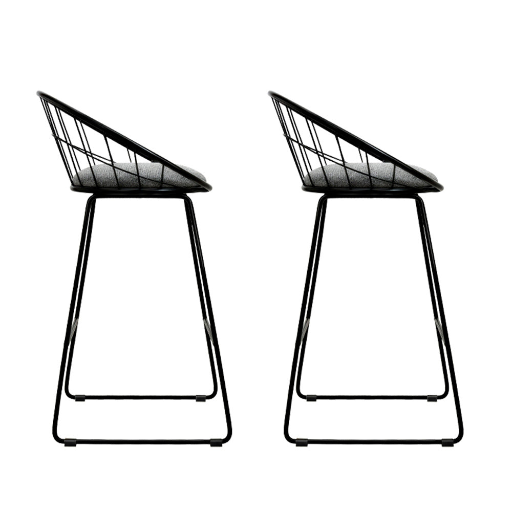 Table & Bar Stools: Artiss 2x Bar Stools Padded Seat Metal
