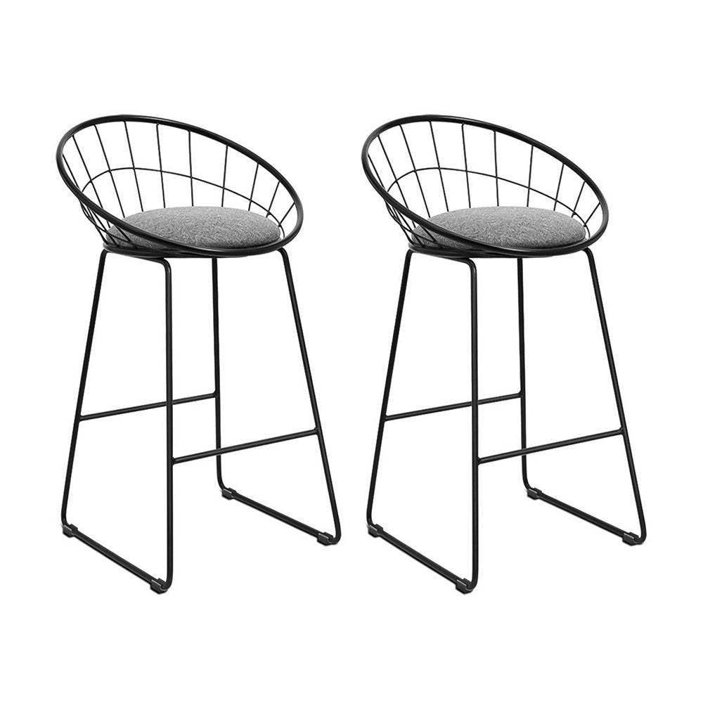 Table & Bar Stools: Artiss 2x Bar Stools Padded Seat Metal