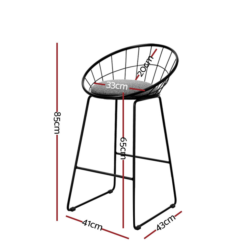 Table & Bar Stools: Artiss 4x Bar Stools Padded Seat Metal