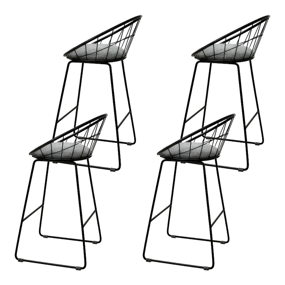 Table & Bar Stools: Artiss 4x Bar Stools Padded Seat Metal