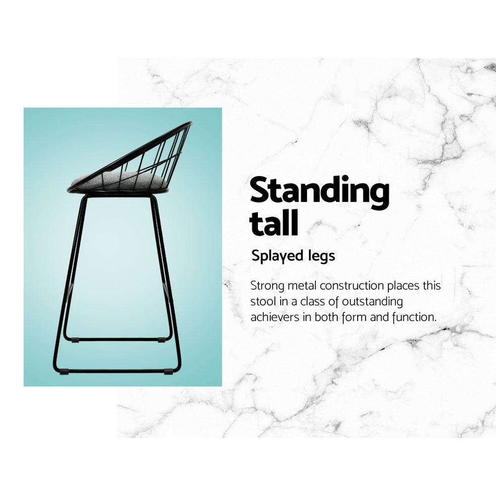 Table & Bar Stools: Artiss 4x Bar Stools Padded Seat Metal