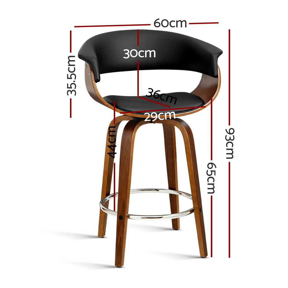 Table & Bar Stools: Artiss Bar Stools Swivel PU Seat Wooden
