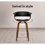 Table & Bar Stools: Artiss Bar Stools Swivel PU Seat Wooden