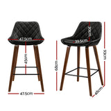 Table & Bar Stools: Artiss 4x Bar Stools PU Seat Wooden