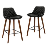 Table & Bar Stools: Artiss 4x Bar Stools PU Seat Wooden