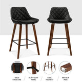 Table & Bar Stools: Artiss 4x Bar Stools PU Seat Wooden
