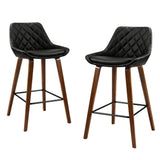 Table & Bar Stools: Artiss 4x Bar Stools PU Seat Wooden