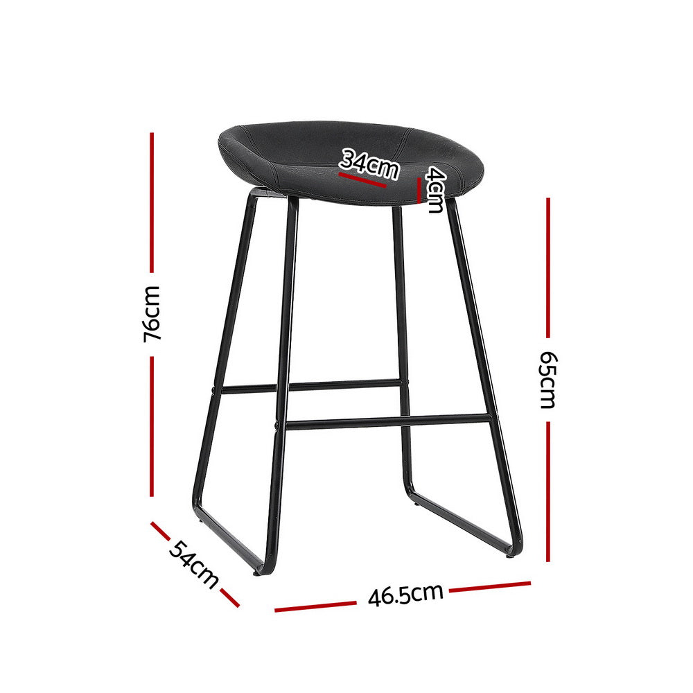 Table & Bar Stools: Artiss 4x Bar Stools Kitchen Dining Chairs Counter Stool PU Leather Metal