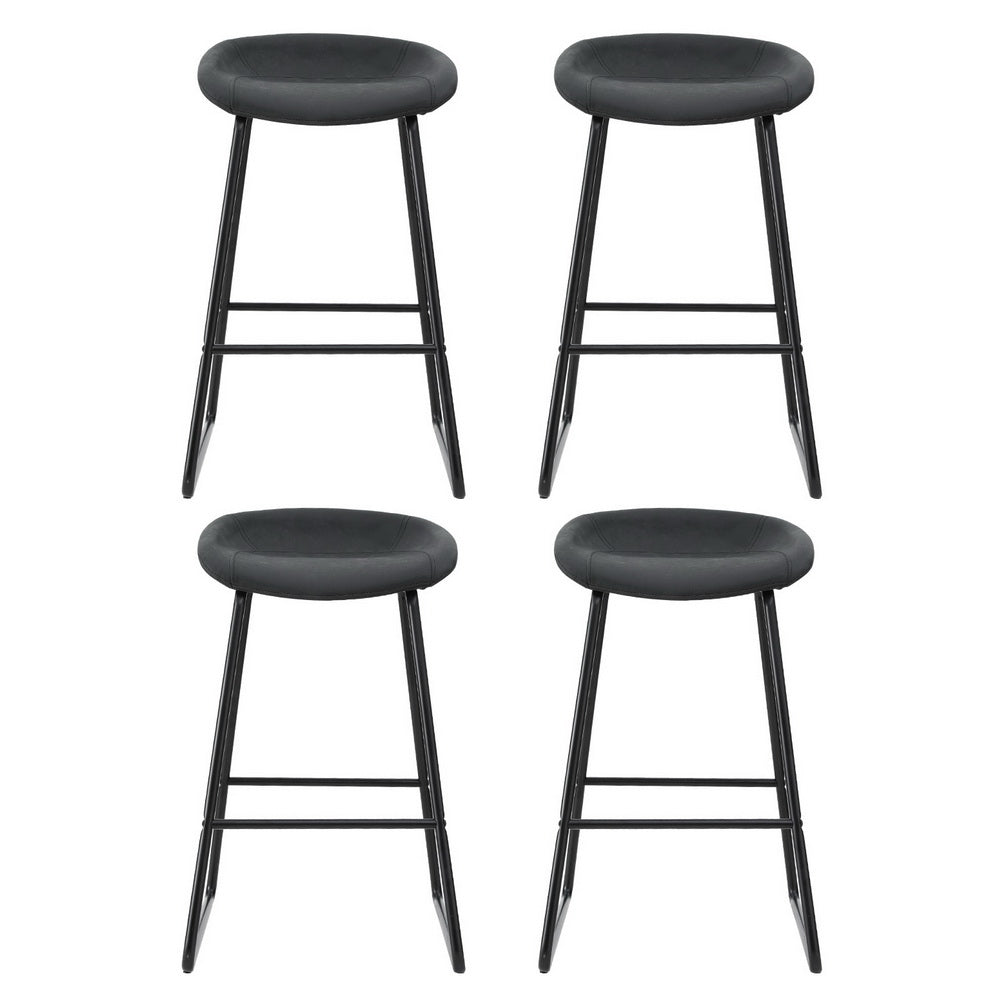 Table & Bar Stools: Artiss 4x Bar Stools Kitchen Dining Chairs Counter Stool PU Leather Metal