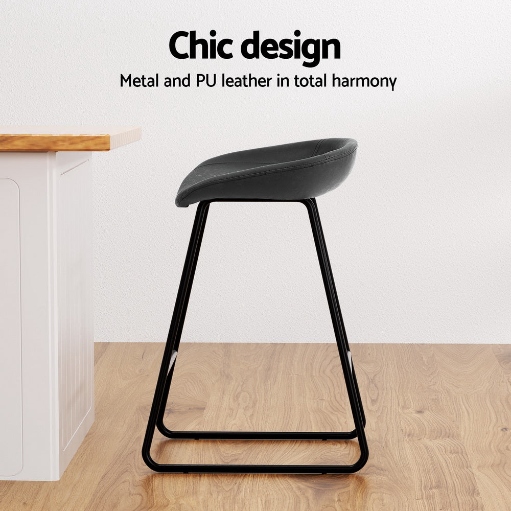 Table & Bar Stools: Artiss 4x Bar Stools Kitchen Dining Chairs Counter Stool PU Leather Metal