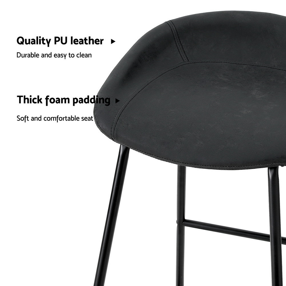 Table & Bar Stools: Artiss 4x Bar Stools Kitchen Dining Chairs Counter Stool PU Leather Metal