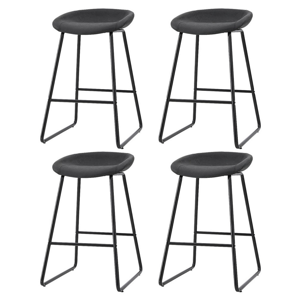 Table & Bar Stools: Artiss 4x Bar Stools Kitchen Dining Chairs Counter Stool PU Leather Metal