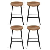 Artiss 4x Bar Stools Kitchen Dining Chairs Counter Stool PU Leather Metal Brown