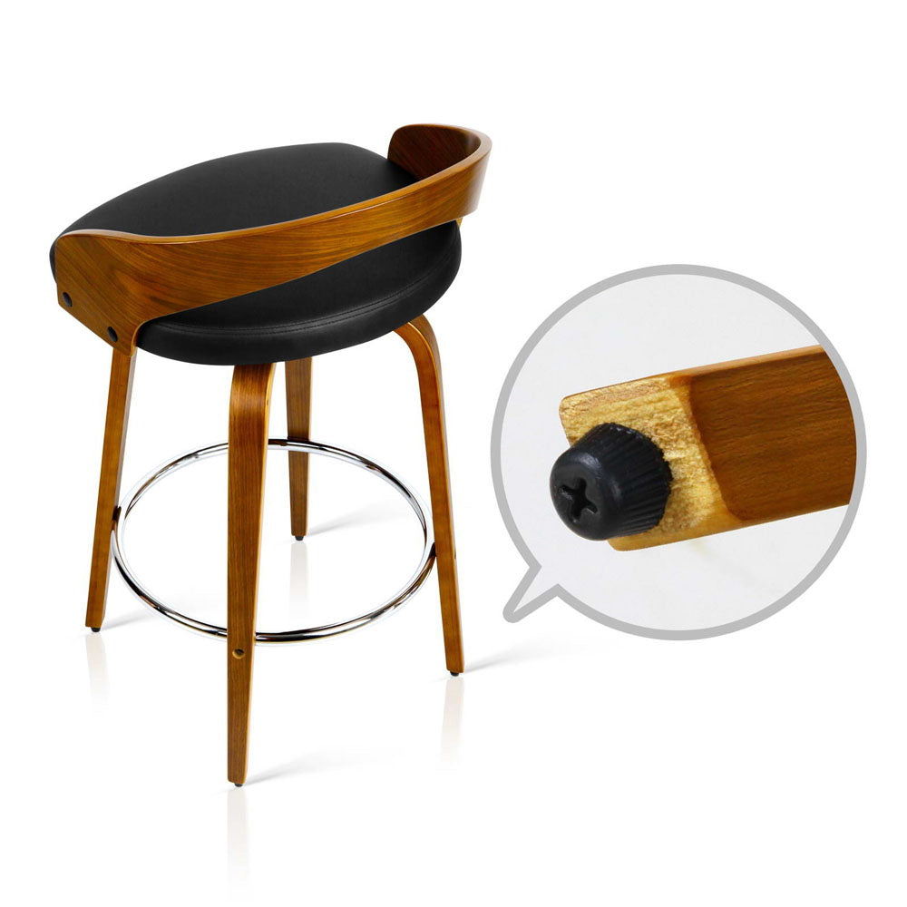 Table & Bar Stools: Artiss 2x Bar Stools Swivel Seat Curving Backrest