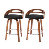 Table & Bar Stools: Artiss 2x Bar Stools Swivel Dining Chairs Low Back Counter Seat PU Cushion