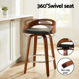 Table & Bar Stools: Artiss 2x Bar Stools Swivel Dining Chairs Low Back Counter Seat PU Cushion