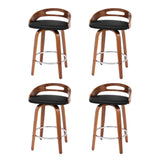 Table & Bar Stools: Artiss 4x Bar Stools Swivel Dining Chairs Low Back Counter Seat PU Cushion