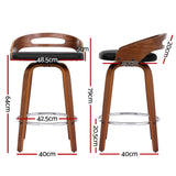 Table & Bar Stools: Artiss 4x Bar Stools Swivel Dining Chairs Low Back Counter Seat PU Cushion